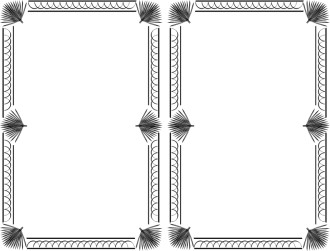 Double Palm Black and White Border