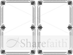 Double Palm Black and White Border