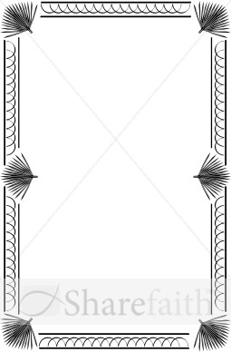 Palm Border in Black and White