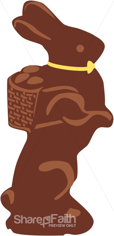 Chocolate Bunny with Yellow Bow