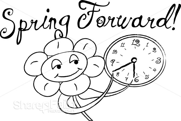 Spring Forward with Happy Flowers in Black and White