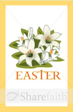 Easter Flowers with Gold Border