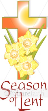 Orange Cross and Yellow Flowers for Lent