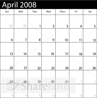 April 2008 Calendar