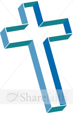 Multilevel Cross with Shades of Blue