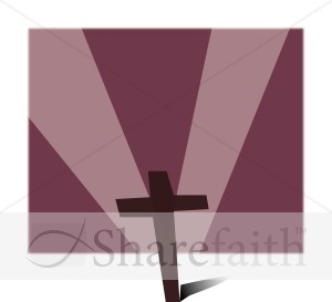 Brown Cross with Magenta Rays