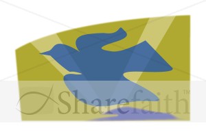 Blue Dove with Solid Background