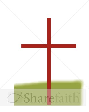 Red Thin Cross with Green