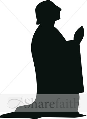 Kneeling Silhouette Male in Prayer