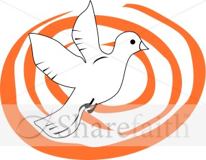 Dove with Orange Swirls