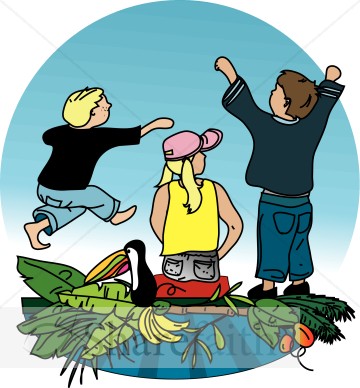 Children and an Island Scene