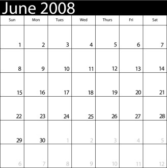 Calendar June 2008