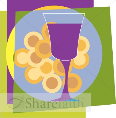 Colorful Communion Wafers and Cup