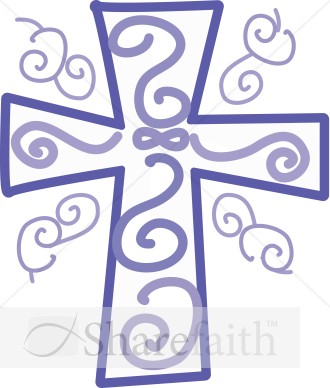 Cross with Purple Swirls