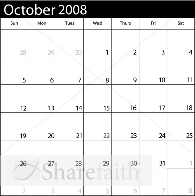 Calendar October 2008