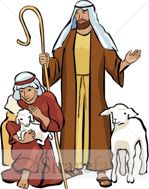 Two Shepherds and Two Lambs