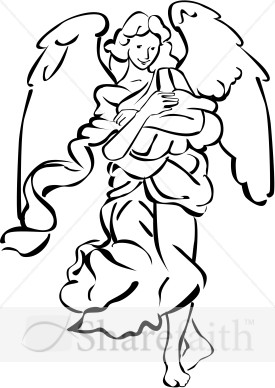 Nativity Angel in Black and White