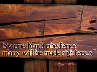 Wooden Cross and Words of Obedience