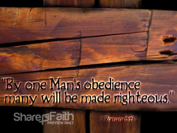 Wooden Cross and Words of Obedience