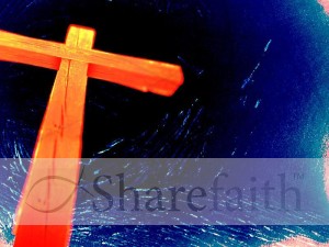 Well Lit Cross on Blue