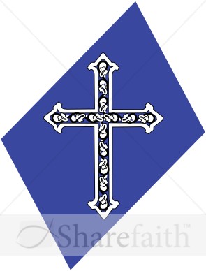 Floral Cross on Purple