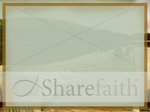 Lake and Dock with Text Screen