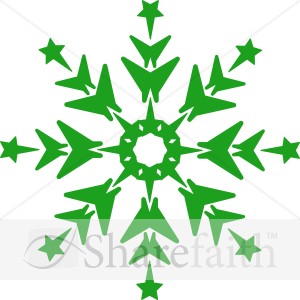 Green Wintry Snowflake
