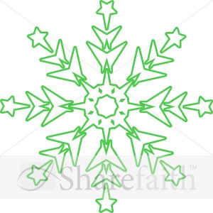 Green Snowflake Clipart