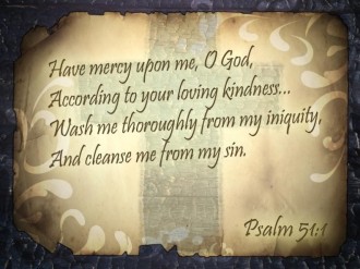 Scroll with Ashes and a Cross with a Psalm