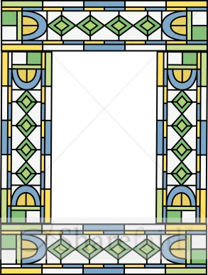 Stained Glass Religious Border