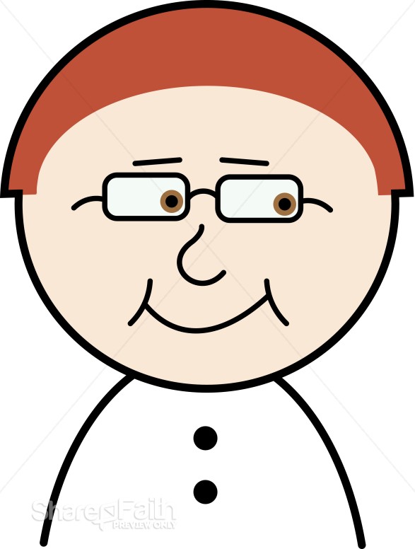 Cartoon Face with Red Hair
