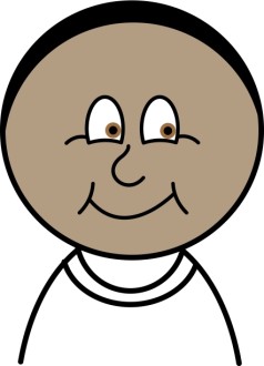 Cartoon Face with Black Hair