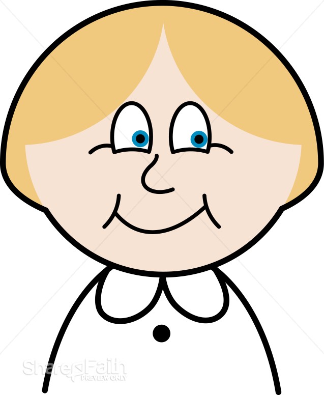 Cartoon Face with Blonde Hair