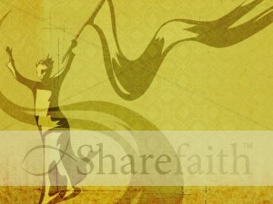 Praiser with Flag Background