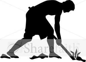 Silhouette Field Worker Clipart