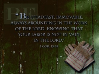 Abounding in Work Photo with Scripture