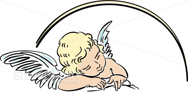 Resting Baby Angel Clipart