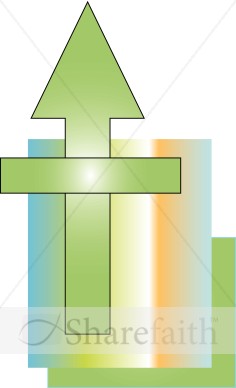 Green Arrow Cross Clipart