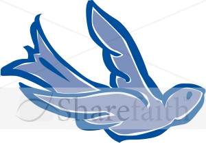 Blue Shaded Dove Clipart