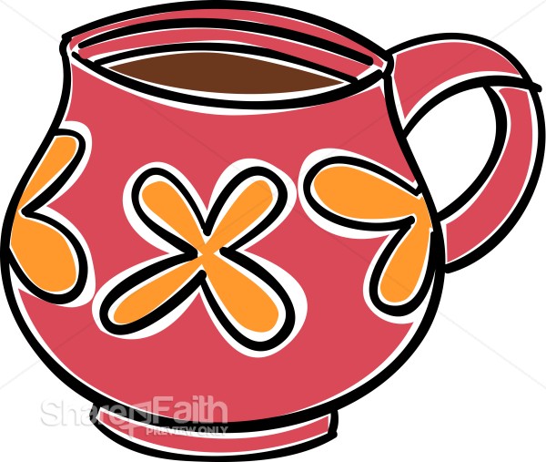 Red and Orange Coffee Mug Clipart