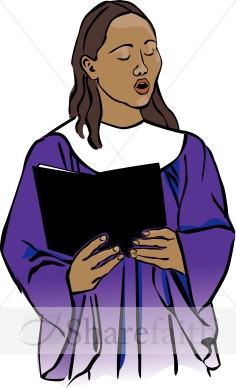 Choir Singer in Purple Robe