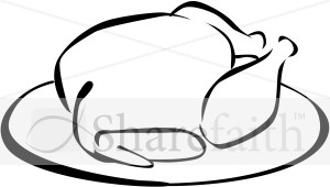 Black and White Turkey Clipart