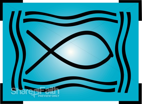Christian Fish Clipart in Blue