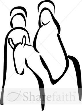Minimalistic Riding a Donkey Clipart