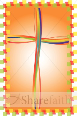 Brightly Colored Cross Clipart