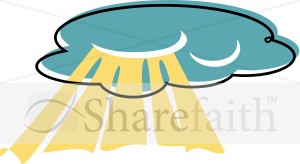 Clouds and Bright Rays Clipart