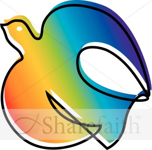 Rainbow Dove Clipart