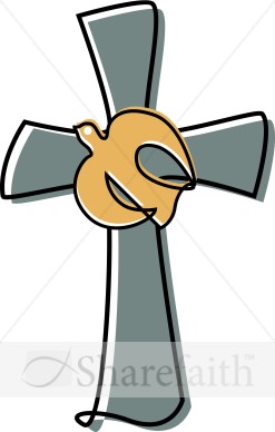 Grayish Cross with Dove