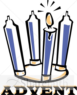 Colored Advent Candles Word Art
