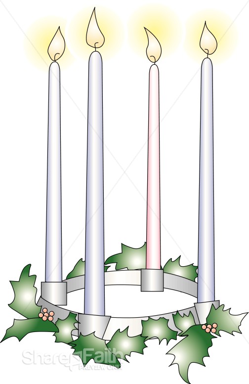Pastel Advent Candles Clipart